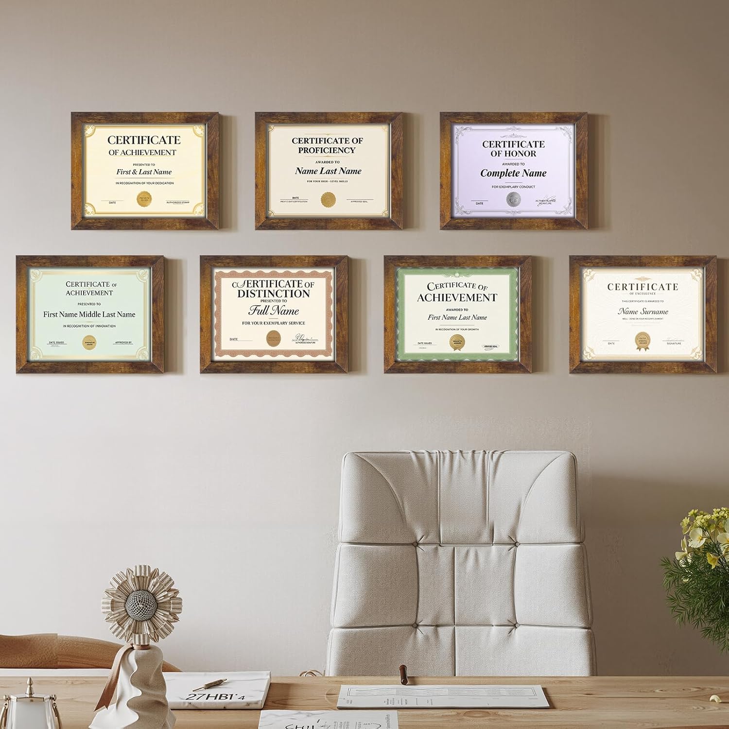 Certifications wall at Dentocare Complete Dental & Implant Care